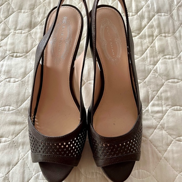 Elie Tahari open toe sling back pumps - Picture 3 of 6